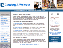 Tablet Screenshot of 4creatingawebsite.com